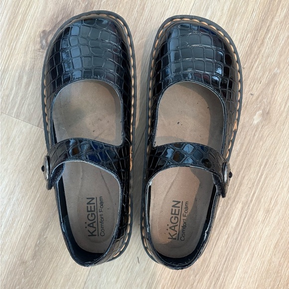 Shoes - Kagen Jane Black Croc Embossed Mary Jane style professional nursing shoe…